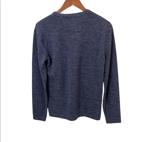 Banana Republic Henley Sweater Shirt Men's Small Blue/Gray Long Sleeve - Picture 4 of 4